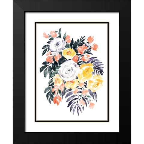 Harriet bouquet in coral Black Modern Wood Framed Art Print with Double Matting by Laiz Blursbyai, Rosana