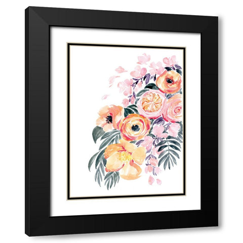 Danette bouquet in coral Black Modern Wood Framed Art Print with Double Matting by Laiz Blursbyai, Rosana
