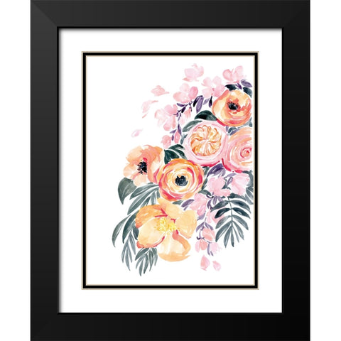 Danette bouquet in coral Black Modern Wood Framed Art Print with Double Matting by Laiz Blursbyai, Rosana