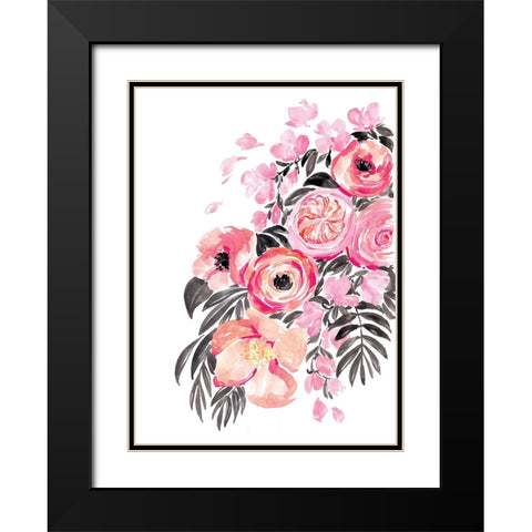 Danette bouquet in pink Black Modern Wood Framed Art Print with Double Matting by Laiz Blursbyai, Rosana