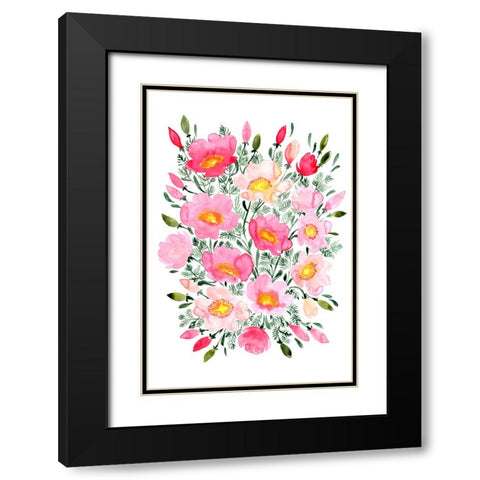 Winterlynn bouquet in pink Black Modern Wood Framed Art Print with Double Matting by Laiz Blursbyai, Rosana