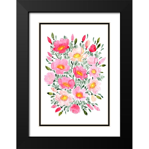 Winterlynn bouquet in pink Black Modern Wood Framed Art Print with Double Matting by Laiz Blursbyai, Rosana