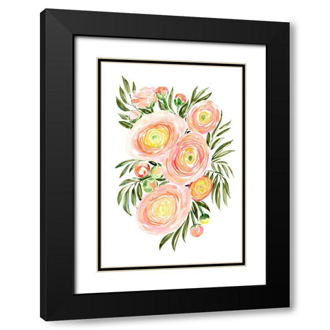 Savanna bouquet of coral ranunculus Black Modern Wood Framed Art Print with Double Matting by Laiz Blursbyai, Rosana
