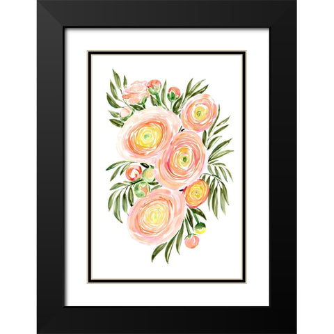 Savanna bouquet of coral ranunculus Black Modern Wood Framed Art Print with Double Matting by Laiz Blursbyai, Rosana