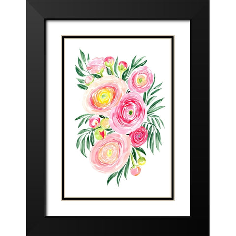 Savanna pink ranunculus bouquet Black Modern Wood Framed Art Print with Double Matting by Laiz Blursbyai, Rosana