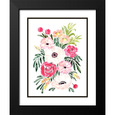 Mirja bouquet Black Modern Wood Framed Art Print with Double Matting by Laiz Blursbyai, Rosana