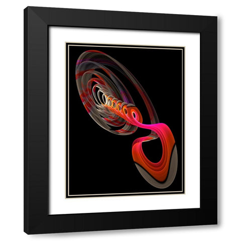 Heat Wave Black Modern Wood Framed Art Print with Double Matting by Mystic Number