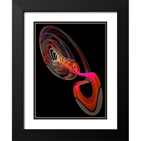 Heat Wave Black Modern Wood Framed Art Print with Double Matting by Mystic Number