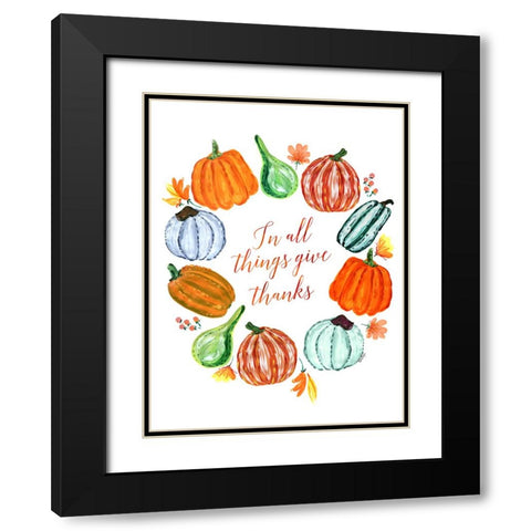 In all things give thanks Black Modern Wood Framed Art Print with Double Matting by Laiz Blursbyai, Rosana