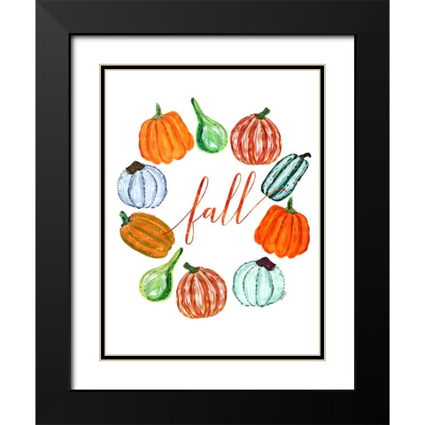Fall pumkins Black Modern Wood Framed Art Print with Double Matting by Laiz Blursbyai, Rosana
