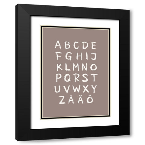 ABC Toothy Brun Black Modern Wood Framed Art Print with Double Matting by Eleonora, Aminah