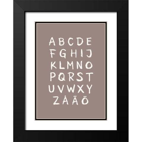 ABC Toothy Brun Black Modern Wood Framed Art Print with Double Matting by Eleonora, Aminah