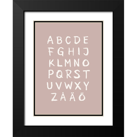 ABC Toothy Rosa Black Modern Wood Framed Art Print with Double Matting by Eleonora, Aminah