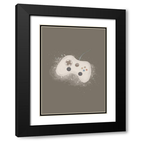 Gamer Splash Neutral Black Modern Wood Framed Art Print with Double Matting by Eleonora, Aminah