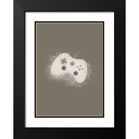 Gamer Splash Neutral Black Modern Wood Framed Art Print with Double Matting by Eleonora, Aminah