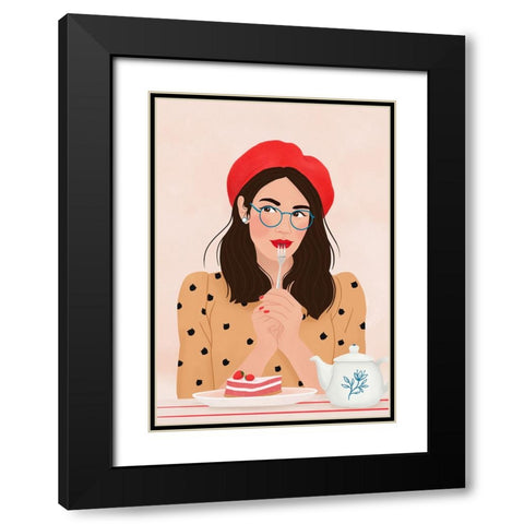 French Cafe Black Modern Wood Framed Art Print with Double Matting by Holikova, Petra