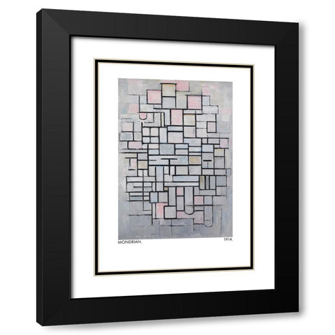 Composition No IV 1914 Black Modern Wood Framed Art Print with Double Matting by Pictufy