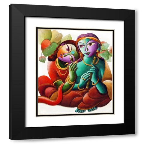 KRISHNA@16 Black Modern Wood Framed Art Print with Double Matting by Mukherjee, Dhananjoy