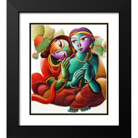 KRISHNA@16 Black Modern Wood Framed Art Print with Double Matting by Mukherjee, Dhananjoy