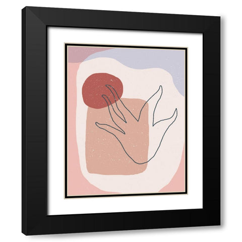 Boho Plant Black Modern Wood Framed Art Print with Double Matting by Demir, Aylin