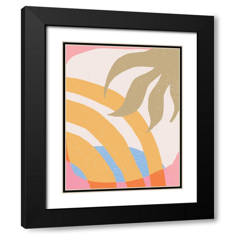 Sun and Botanics Black Modern Wood Framed Art Print with Double Matting by Demir, Aylin