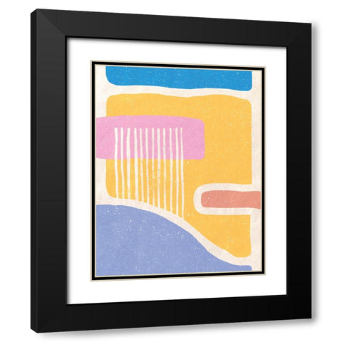 Geometrical Face Black Modern Wood Framed Art Print with Double Matting by Demir, Aylin