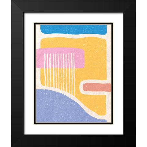 Geometrical Face Black Modern Wood Framed Art Print with Double Matting by Demir, Aylin