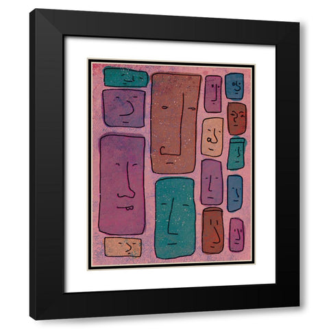 Faces Black Modern Wood Framed Art Print with Double Matting by Demir, Aylin