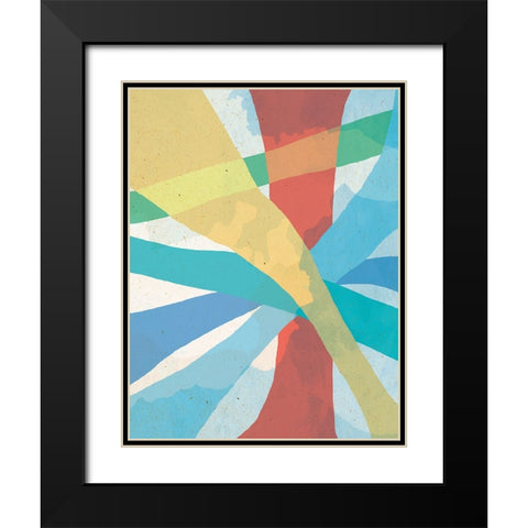 Lines Black Modern Wood Framed Art Print with Double Matting by Demir, Aylin