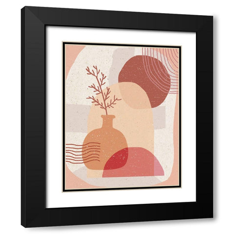 Boho Plant a Pot Black Modern Wood Framed Art Print with Double Matting by Demir, Aylin
