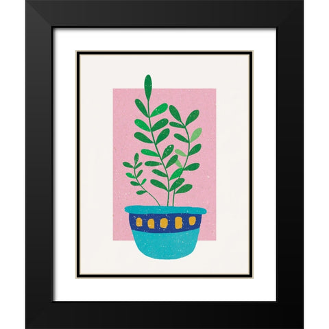 Plant in Sunset Black Modern Wood Framed Art Print with Double Matting by Demir, Aylin