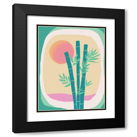 Bamboo in the Desert Black Modern Wood Framed Art Print with Double Matting by Demir, Aylin