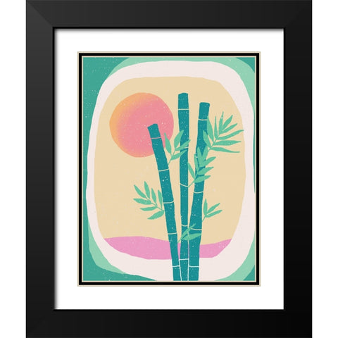 Bamboo in the Desert Black Modern Wood Framed Art Print with Double Matting by Demir, Aylin