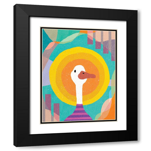 Duck in the Sun Black Modern Wood Framed Art Print with Double Matting by Demir, Aylin