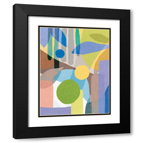 Colorful Pattern Black Modern Wood Framed Art Print with Double Matting by Demir, Aylin