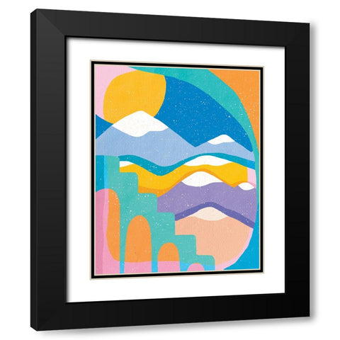 The Hike Black Modern Wood Framed Art Print with Double Matting by Demir, Aylin