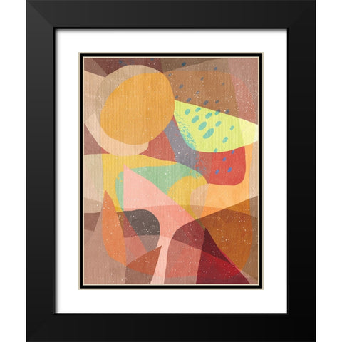Pastel Shapes a Watermelon Black Modern Wood Framed Art Print with Double Matting by Demir, Aylin