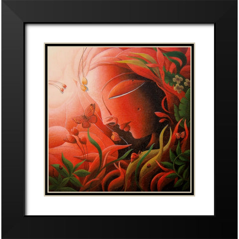 Mother Nature Black Modern Wood Framed Art Print with Double Matting by Mukherjee, Dhananjoy