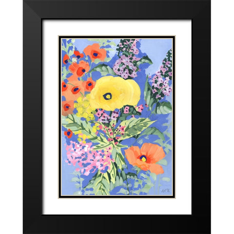 Yellow And Orange Poppies Black Modern Wood Framed Art Print with Double Matting by Zwara, Ania