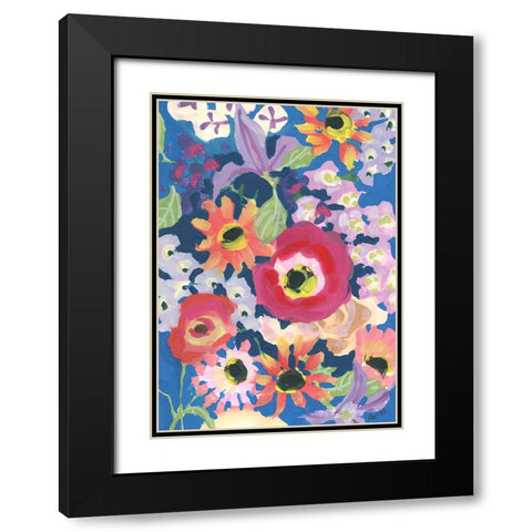 Viva MAgenta Poppy Black Modern Wood Framed Art Print with Double Matting by Zwara, Ania
