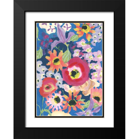 Viva MAgenta Poppy Black Modern Wood Framed Art Print with Double Matting by Zwara, Ania
