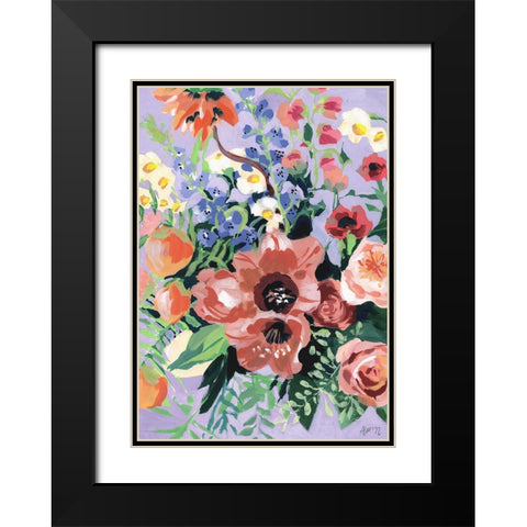 Tropical Bouqet Black Modern Wood Framed Art Print with Double Matting by Zwara, Ania