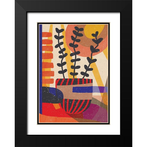 Plant in the Shadow Black Modern Wood Framed Art Print with Double Matting by Demir, Aylin
