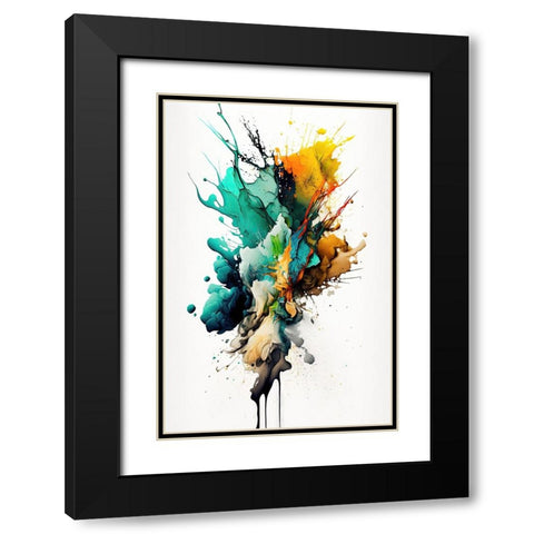 Colorful fluidity Black Modern Wood Framed Art Print with Double Matting by Mauro