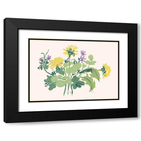 Green Meadow Bouquet Black Modern Wood Framed Art Print with Double Matting by Zwara, Ania