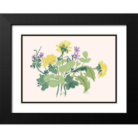 Green Meadow Bouquet Black Modern Wood Framed Art Print with Double Matting by Zwara, Ania