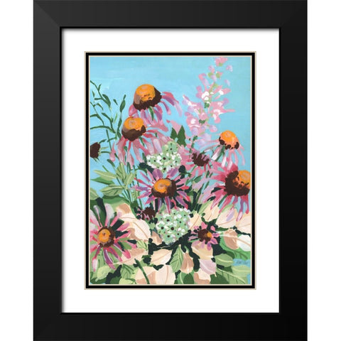 Echinacea Purpurea Black Modern Wood Framed Art Print with Double Matting by Zwara, Ania
