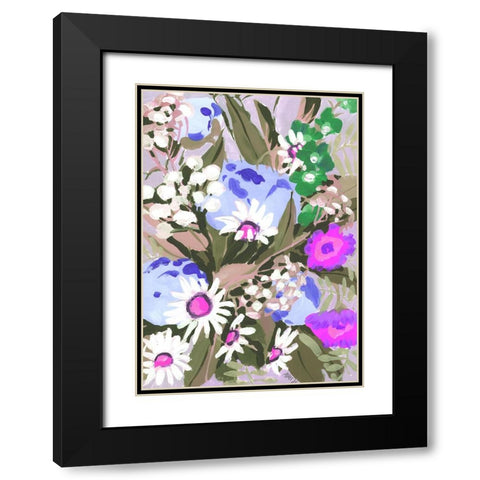 Daisies On Dark Green Grass Black Modern Wood Framed Art Print with Double Matting by Zwara, Ania