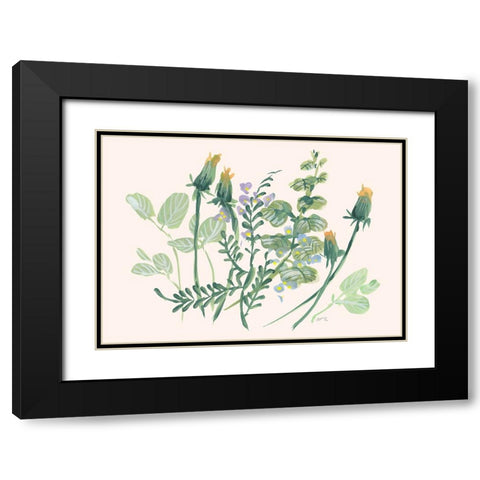 Closed Dandelions Black Modern Wood Framed Art Print with Double Matting by Zwara, Ania