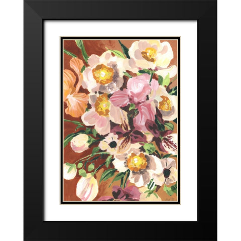 Brown Orchids Black Modern Wood Framed Art Print with Double Matting by Zwara, Ania